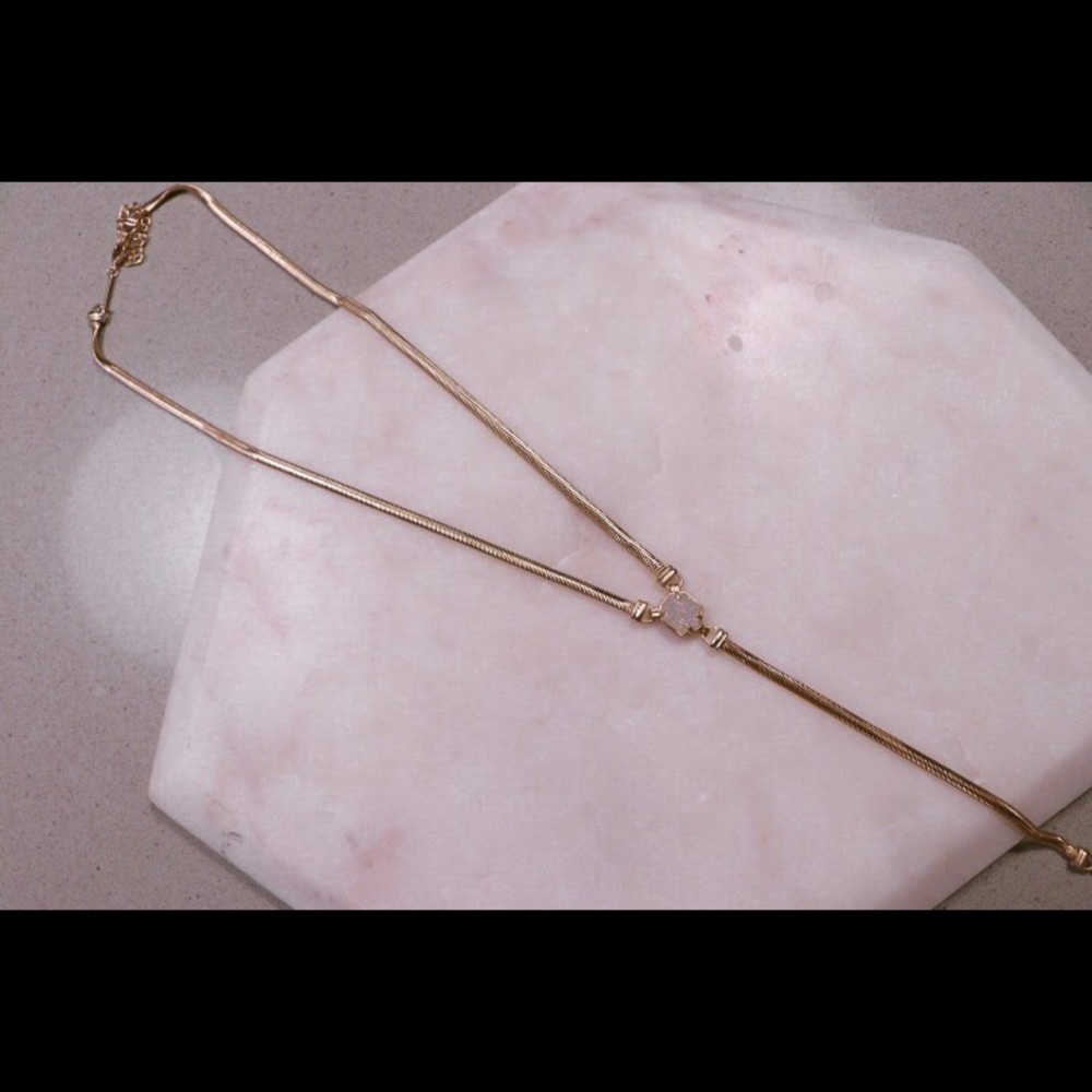 Kendra Scott Rose Gold Iri Drusy Starla Y Necklace